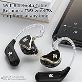 KZ ZAS 7BA+1DD in Ear Earphone, 16Unit Hybrid Drivers Earbuds HiFi Bass Earphone in-Ear Monitor Headphones 8Core Cable Music Sport Earphone (Without Mic, Black)