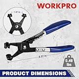 WORKPRO Hose Clamp Pliers, Hose Clamp Tool with Swivel Flat Band for Removal and Installation of Spring Hose Clamps, for Automotive Fuel Oil Water Hose