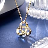 Chantel Yorke 14K Gold Necklaces for Women Trendy Love Knot Infinity Interlocking Knot Necklaces Pendant Necklace for Women Diamond Necklace 20in (gold-1)