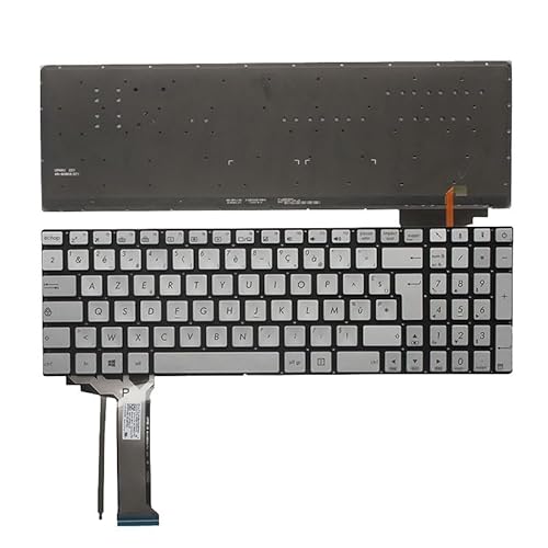 Glintique OEM French Backlit Laptop Keyboard Compatible with as-us GL552, N551 Series - Silver Color, New Condition Accessories