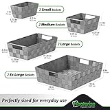 Baskets For Organizing Set Of 9 Dark Grey - Storage Baskets For Shelves - Perfect Closet Organizer Bins, Bathroom Baskets, and Pantry Baskets - Small Storage Bins For Shelves - Bins For Organization