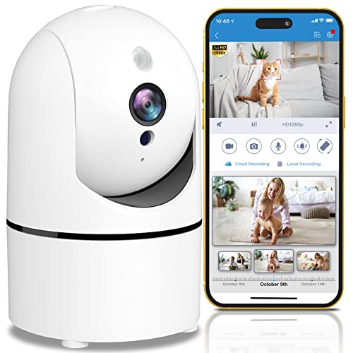 SereneLife Indoor Wireless IP Camera, HD 1080p 2MP WiFi Network Security Surveillance Cam For Home Monitoring With LED, Motion Detect, Night Vision, PTZ