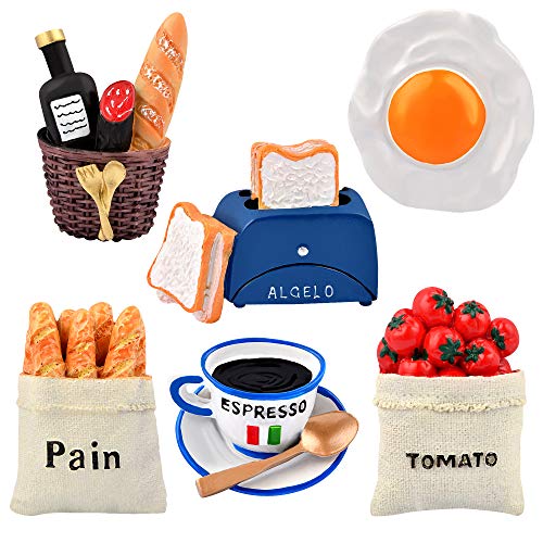 Worldity 6pcs Cute 3D Resin Fridge Magnets - Creative Natural Food Shaped Magnets for Home Decor, Refrigerator, Magnetic Whiteboard or Blackboard