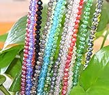 Catotrem Faceted Glass Crystal Beads Strands Briolette Rondelle Crystal Beads Spacer for Jewelry Making 15 Colors 1350pcs 6MM