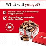 David's Cookies Assorted Brownies Gift Tin - 20 Slices of Individually Wrapped Gourmet Brownies - Delicious Variety of Flavors, Fresh Baked Snacks - Ideal Brownies Gift Basket For Special Occasions