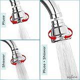 BQZONE Kitchen Sink Faucet Sprayer Attachment, Movable Kitchen Tap Head, 360° Rotatable Anti-Splash Faucet Nozzle Head, Water Saving Kitchen Sink Faucet Sprayer Head Replacement(Chrome)