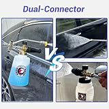 Tool Daily Foam Cannon for Pressure Washer with Double Tip Attachment, Dual Lance Wide Mouth Soap Cannon, 5 Power Washer Sprayer Nozzles, 1/4" Quick Connect, 3600 PSI