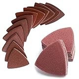 200Pcs 80mm Triangle Sanding Pads, Hook and Loop Triangular Sandpaper for 3-1/8 Inch Oscillating Multi Tool Sanding Pad, Grit 40/60/80/100/120/180/240, for Wood/Plaster Other Surfaces Polish Sanding