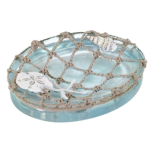 Avanti Linens - Soap Dish, Resin Countertop Soap Holder, Beach Inspired Bathroom Accessories (Seaglass Collection)