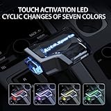 Universal Automatic Shift knob with Push Button Crystal-Cut Surface LED Illuminated Touch Activated Color Changing Fit Most Cars Shift Knobs with Button Gear Shifter knobs Refit car Upgrade Interior