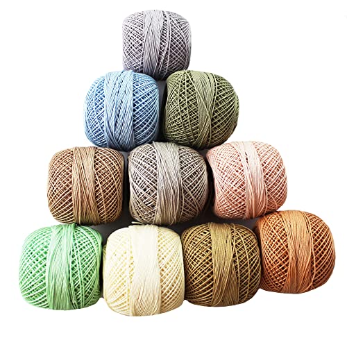 CraftyArt Cotton Crochet Thread Mercerized Tatting Thread Size 20 DIY Craft Embroidery Yarn Doilies Lacey Threads multicolor