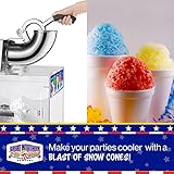 Polar Blast Snow Cone Machine - Acrylic Crushed Ice Maker Grinds Up to 500lbs of Ice Per Hour for Parties, Events, and More by Great Northern Popcorn