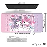 Cute Kawaii Mouse Pad XXLarge Size, Japanese Anime Mouse Pad, Kawaii Desk Mat, Kawaii Computer Accessories, Rubber Waterproof Mousepad for Girls