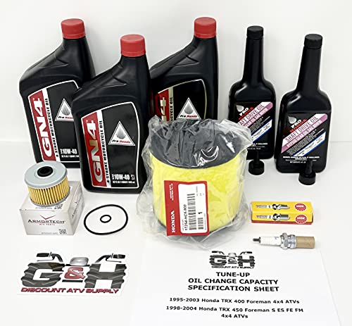 Complete Engine Motor Tune-up Oil Change Maintenance Kit THAT WORKS ON THE 1998-2004 Honda TRX 450 S ES FE FM Foreman ATVs