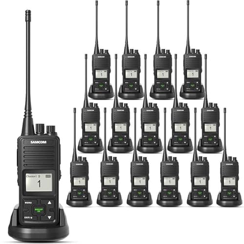 SAMCOM FPCN10A Two Way Radio Long Range Rechargeable, 3000mAh Battery 2 Way Radios Walkie Talkies for Adults,Professional Programmable UHF Radios for Construction Warehouse, 16 Packs