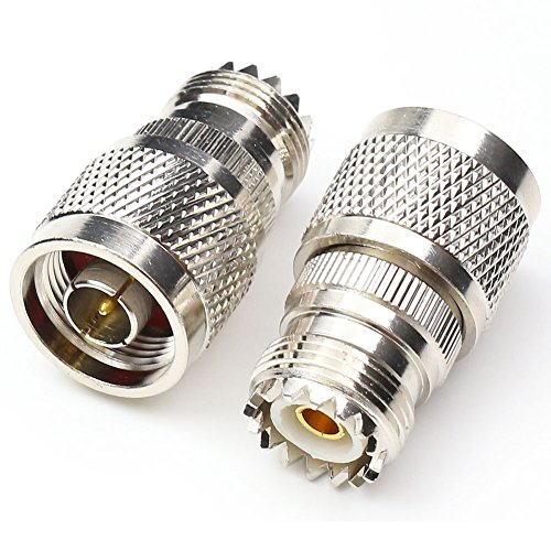 ANHAN N Male to UHF Female Connectors, Pl259 to N Type Connector RF coaxial Coax Adapter SO239 Female Adapter Pl259 Female Connector 2 Packs