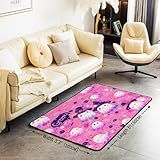 jejeloiu Halloween Area Rug 3x5 Cute Groovy Living Room Rugs for Kids Boys Girls Teens Spiderweb Decorative Carpet Sweet Purple Indoor Floor Mat