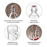 Bormioli Rocco Officina Water Bottle | 37.25 oz, Italian Glass Pitcher | Airtight Seal & Metal Clamp | Easy To Carry Handle, Dishwasher Safe & Eco-Friendly | Safe For Infused & Carbonated Drinks