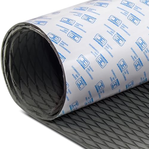 OCEANBROAD Self-Adhesive 96''x29'' Boat Flooring Non-Slip Diamond Pattern Traction Pad EVA Foam Marine Grip Sheet for Boats Surfboard SUP Kayak Yacht, Gray