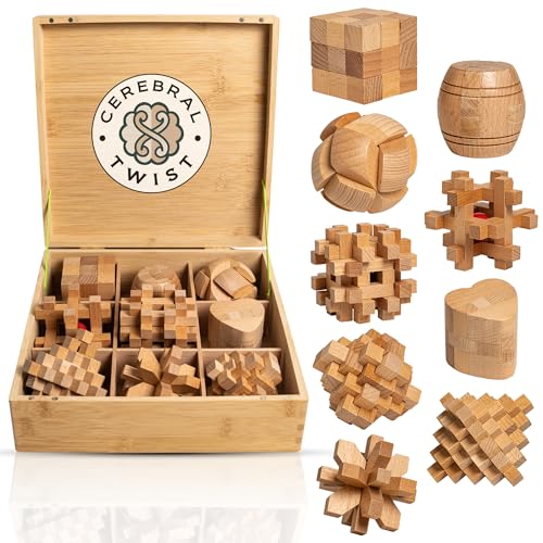 FLALE VITALE - Wooden Brain Teaser Puzzles for Adults - Coffee Table Puzzles - Wooden Wire Teaser - Brain Puzzle for Adults - Wood Brain Teasers - Brain Teasers