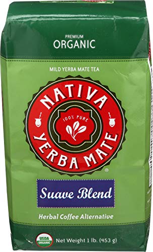 Nativa Yerba Mate Packs - Organic Yerba Mate Tea - 1 Pound Bag - Loose Leaf - Suave Blend (1 Pack)