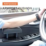 AICARS Armrest Cup Holder: Arm Rest Elbow Support General Leather Booster Pad for Car Door(Black)