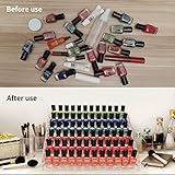 BTremary Clear Nail Polish Paint Organizer Holder Rack Shelf 6 Tier Acrylic Tattoo Ink Essential Oil Display Stand Holds Up to 48-96 Bottles for Table (Fit 1-2oz Bottles)