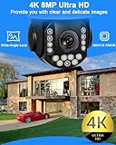 HXVIEW 4K PTZ Security Camera Outdoor with 30X Optical Zoom, 1000FT Night Vision, 8MP 360° WiFi Wireless RTSP IP Camera, Auto Tracking, Person/Vehicle Detection, 2.4/5GHz Wi-Fi, 2-Way Audio