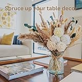 100pcs Artificial Flower Arrangements with Vase Included, Dining Table Centerpiece, Thanksgiving Christmas Pampas Grass Floral Centerpieces, Coffee Table Decor, Faux Flowers in Vase, Centro de Mesa