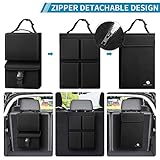 Hanging Car Trunk Organizer with Cooler, Large Pockets, Zippers Detachable Seat Back Waterproof Car Storage Trunk Organizer for Jeeps, SUVs, Black