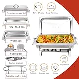 Chafing Dishes for Buffet 4 Pack 9 Quart Stainless Steel Chafer Buffet Servers and Warmers Set with Folding Frame for Weddings Parties Banquets Catering Events