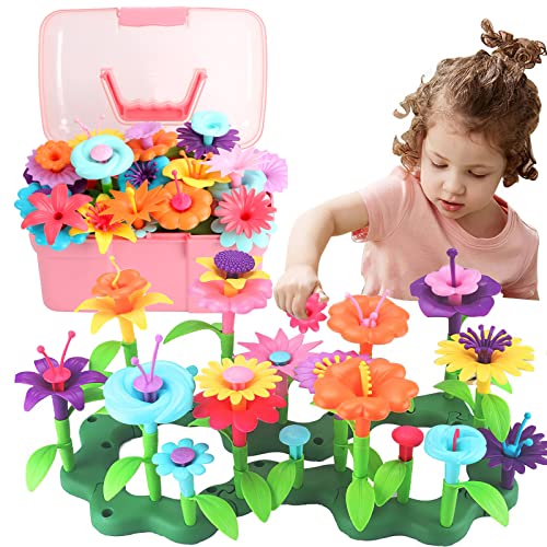 CENOVE Toddler Toys for 3 4 5 6 7 Year Old Girls and Boys,Flower Garden Building Toy with Carry Box, STEM Toys for Preschool Children Educational Activity