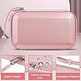 FINTIE Carrying Case for Nintendo New 3DS XL LL / 2DS XL, Protective Hard Shell Portable Travel Cover Pouch with Game Card Slots & Inner Pocket, Rose Gold