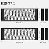 TOBWOLF 2PCS 25x80cm / 9.8x31.5in Mesh Storage Pocket Bag with Tape Sticker, Hook & Loop Elastic Cargo Net RV Netting Pocket, High Capacity Car Trunk Net Wall Sticker Pouch Bag For Car RV Home Storage