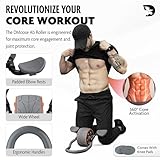 DMoose Fitness Ab Roller Wheel with Elbow Support & 2 Knee Pads - Abdominal Trainer for Core Workout - Perfect Abs Workout Equipment for Home and Gym - Flex Exercise Roller for Men and Women