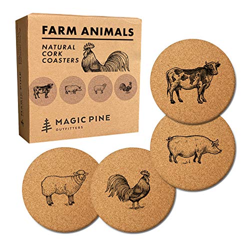 Farm Animal Coasters (Set of 4)