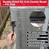 Atader Coil Cleaner Brush for AC, Double Sided Air Conditioner Coil Cleaning Brush for HVAC Evaporator Condenser Fin, Easy to Use Effectively Cleaning