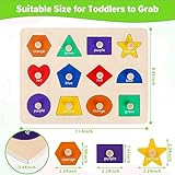 Jumlys Montessori Toys for Toddlers 1, 2, 3 Year Old, Wooden Shape Learning Puzzles for Baby 12-18-24 Months, Early Educational Toys, Perfect Christmas Birthday Gifts for Boys & Girls Age 1-3