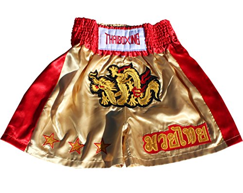 Full Funk Simple Satin Muaythai Fighting Dragon Shorts Muay Thai Kickboxing #37122