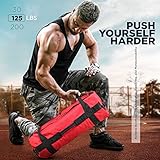 RDX Sandbag for Fitness Weights Training, Unfilled Power Bags with Handles, 5-200 LBs Adjustable Weighted Slam Bag for Strength Powerlifting Running Heavy Workout Home Gym Exercise, Sold AS UNFILLED