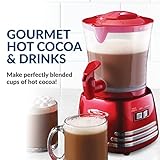 Nostalgia Retro Frother and Hot Chocolate Maker and Dispenser, 32 Oz, for Coffees, Lattes, Cappuccinos, Red