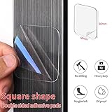 MILEQEE 50PCS Double Sided Adhesive Pads for Mounting, 2.36in Two Sided Pre-Cut Square Tape, Sticky Tack Double Sided Tape for Walls Hanging, 2 Sided Nano Wall Mount Heavy Duty Removable Clear 60mm