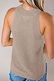 Imily Bela Women's Summer Halter Tank Tops Sleeveless Casual Racerback Loose Shirts Knit Cami Sweater Vest Khaki