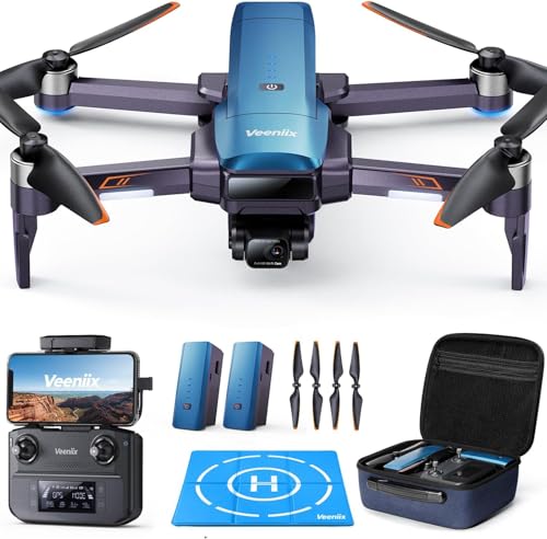 Veeniix V11 Drone + Drone Landing Pad,V11 Drones with Camera for Adults 4K,70Min Long Flight Time,Gimbal & EIS 4K/30FPS Professional Drone,3KM Long Range,GPS Auto Return,Easy App-Controlled,Integrated