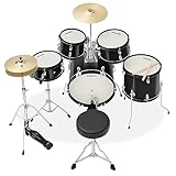 Gammon Percussion 5-Piece Junior Starter Drum Kit with Cymbals, Hardware, Sticks, & Throne - Black