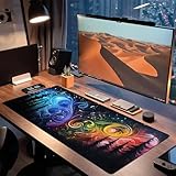 Abstract Mouse Pad Large XXl 700 x 400 x 3mm, Color Desk Mat With Stitched Edges, Anti-Slip Waterproof Gaming Mouse Pad PC Accessories Mousepad Improved Precision And Speed for Home Office Gaming 35-4