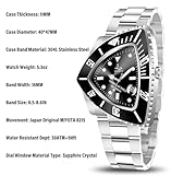 ILLIMITE Automatic Watches for Men Triangle Dial Watch Mechanical Self-Winding Japanese Miyota 8215 Movement Luminous Waterproof Stainless Steel Wrist Watches