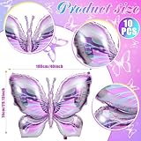 NOVWANG Butterfly Balloons, 10 Pcs 40 Inch Purple Pink Butterfly Foil Mylar Balloons Favors Butterfly Themed Party Wedding Birthday Baby Shower Decorations