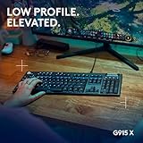 Logitech G915 X Low-Profile Wired Mechanical Gaming Keyboard, Double-Shot PBT Keycaps, Fully Programmable Keys, RGB Lighting, Aluminum Finish, GL Red Linear Switches - PC/Mac