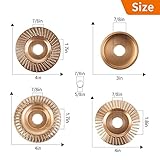 Pomsare 5PCS Angle Grinder Wood Carving Disc Set, 4 and 4 1/2 Angle Grinder Attachments with 5/8 inch Arbor, Stump Grinder Tool Grinding Wheel Shaping Disc for Wood Cutting, Grinder Cutting Wheel